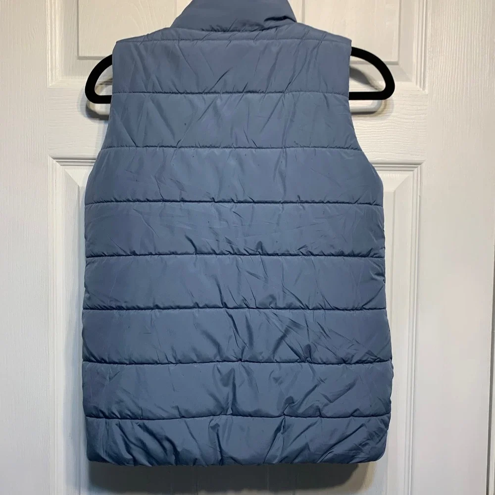 Puma Puffer Vest Youth Size M 10/12 Blue Full Zip Quilted Gorpcore Sporty Fall